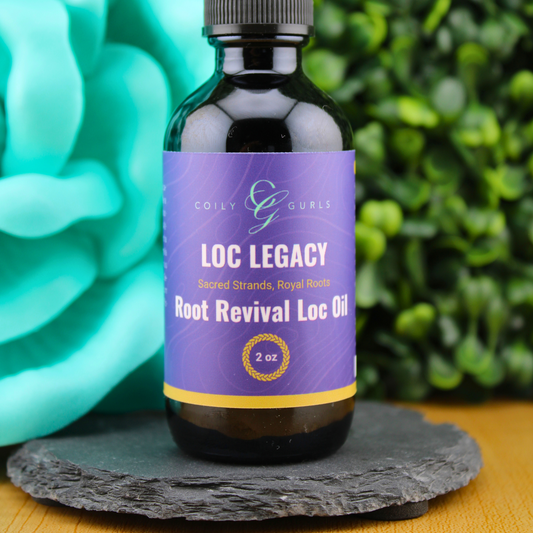 Coily Gurls Root Revival Loc Oil dropper bottle for healthy locs and scalp nourishment