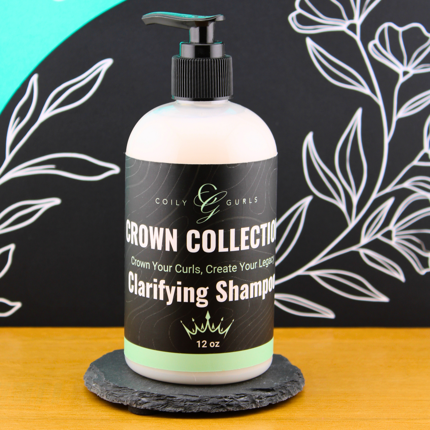 Coily Gurls Clarifying Shampoo 12oz pump bottle from Crown Collection for natural hair