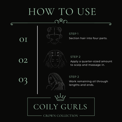 Instructions on how to use Coily Gurls product with step-by-step guide and illustrations.