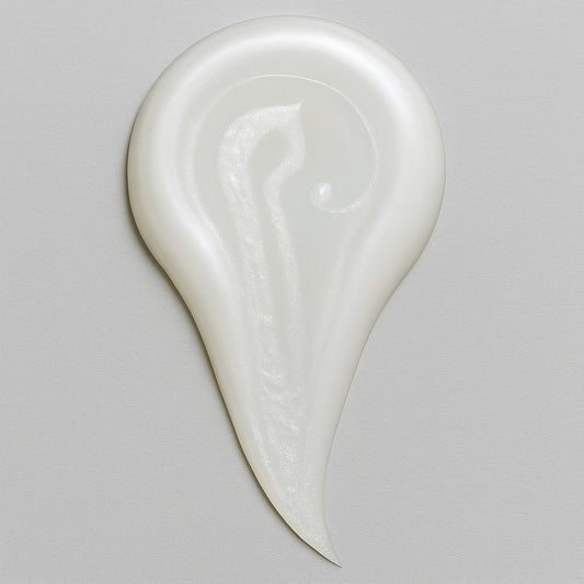 Creamy white texture swatch of CoilyGurls hair product showing consistency and application