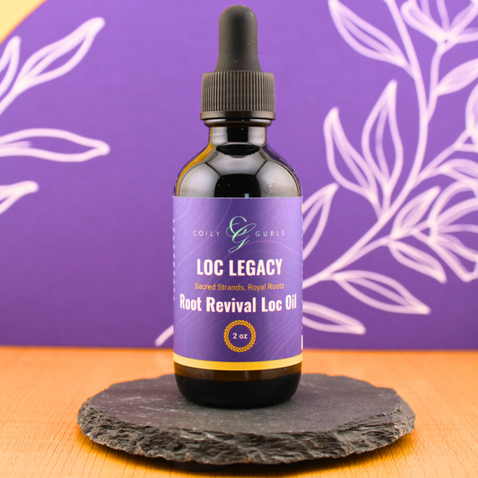 Coily Gurls Root Revival Loc Oil dropper bottle for healthy locs and scalp nourishment